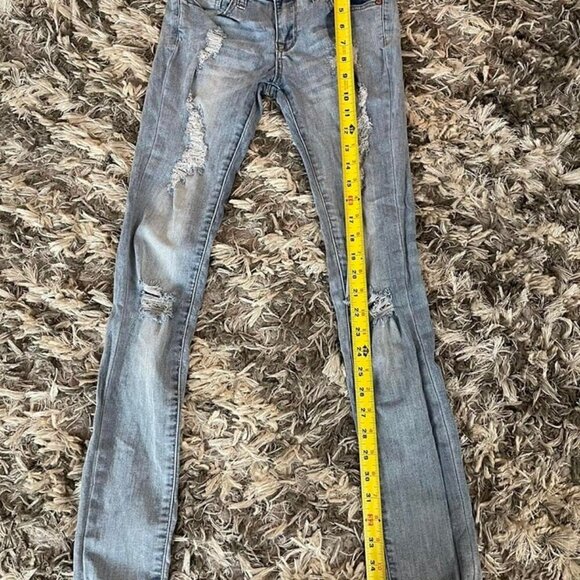 Special A Distressed Light Wash Skinny Jeans with Stretch Size 3 - Picture 7 of 8